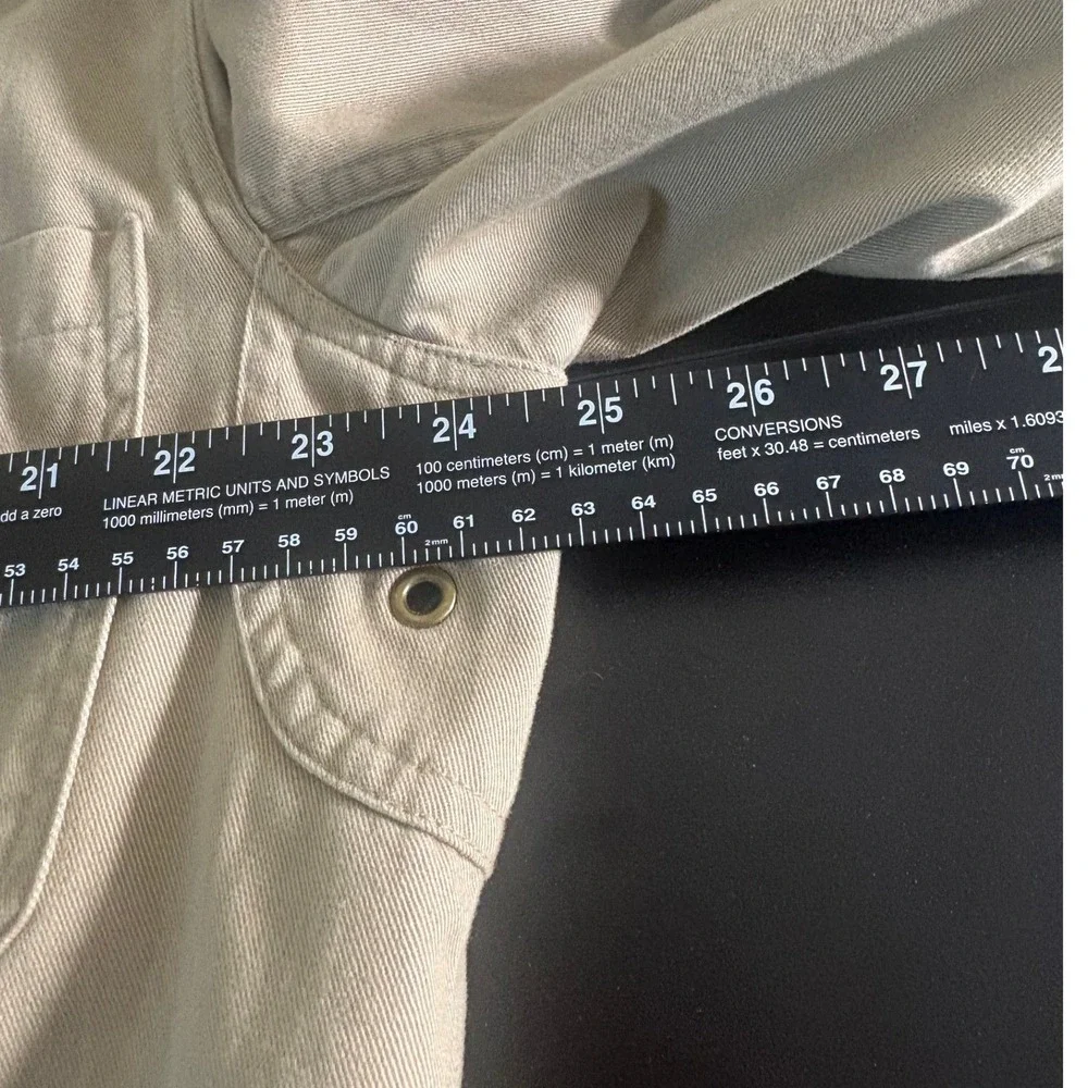 Duluth Trading Co Mens Tan Cotton Canvas Chore Coat Field Jacket Blazer L Tall